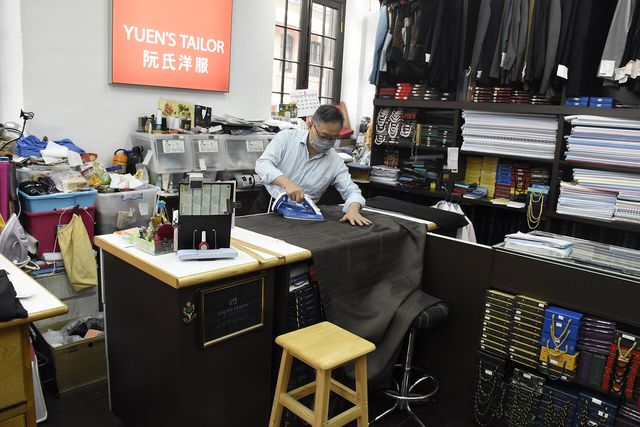 A tailor was working on the workshop
