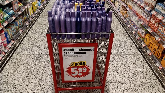 Andrélon shampoo and conditioner bottles at the Dirk van den Broek, Hillegersberg, Rotterdam 02